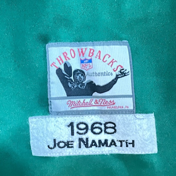 New York Jets Joe Namath Mitchell & Ness Green Authentic Retired Player Jersey - Picture 4 of 5